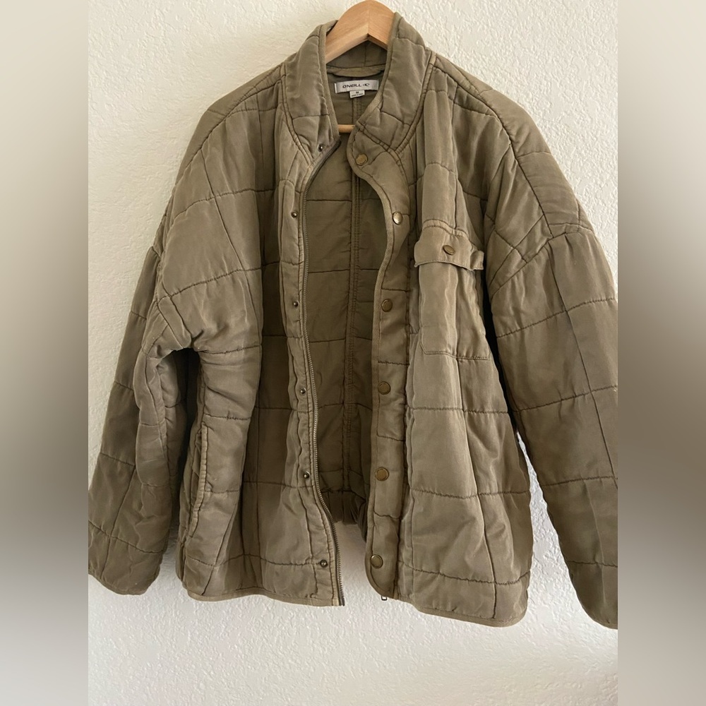O’Neill quilted jacket green medium